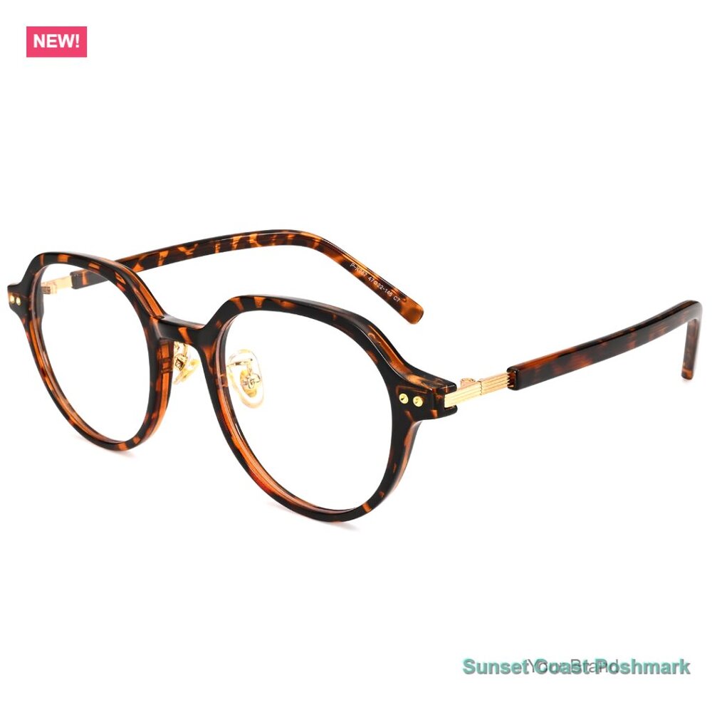 Retro Oval Frame Blue Light Blocking Glasses, Tr9… - image 1